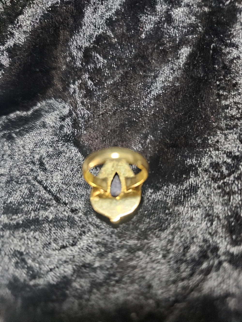 Gold Teardrop Blue Stone Ring